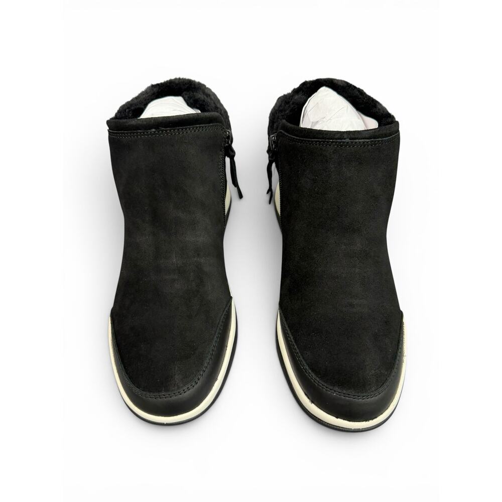 Vionic Norwood Black Suede Leather Faux Fur Zip Ankle Boots Women’s 8.5 - Picture 5 of 16